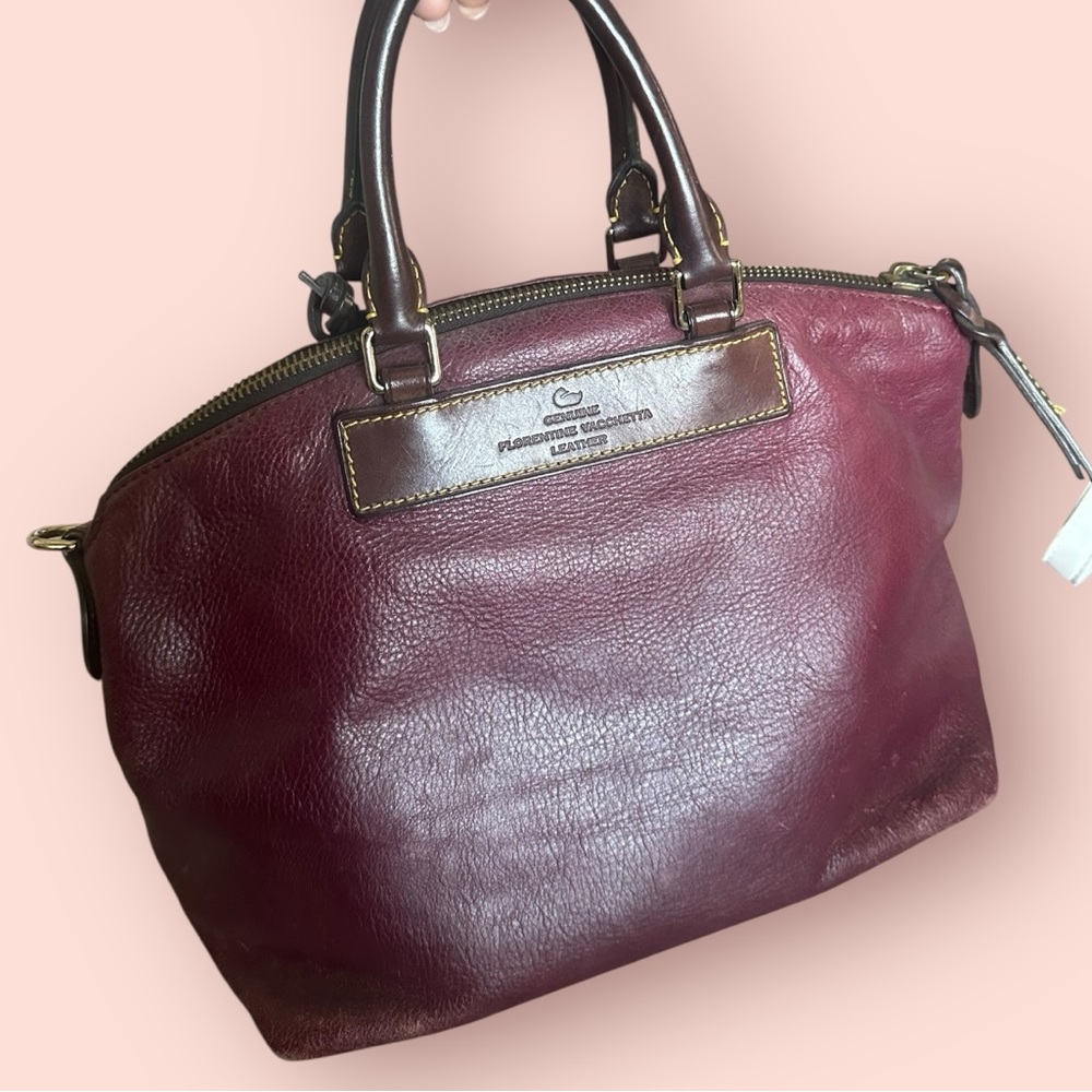 Dooney & Bourke Plinio Visona Burgundy Leather Handbag